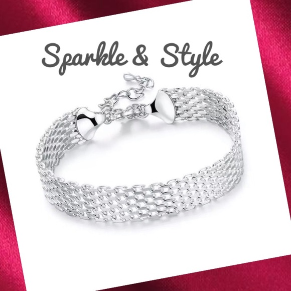 ๐ New Silver Net Weave Bracelet ๐ - Picture 1 of 3